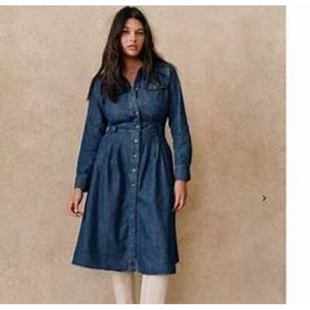 Sezane Gwen Blue Denim Midi Dress sz 36 new - Picture 10 of 10